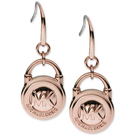 michael kors lock drop earrings|michael kors earrings macy's.